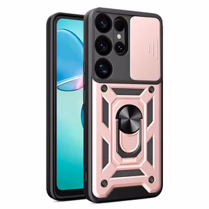 Hibrīda bruņu Camshield ar kameras vāku un metāla gredzenu Samsung Galaxy S25 Ultra - rozā