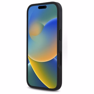 BMW M perforētā trīskrāsu līnija iPhone 16 apvalks - melns