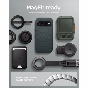 Spigen Liquid Air Mag MagSafe maciņš, paredzēts Google Pixel 11 Pro XL, tumši zaļš