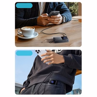 Joyroom JR-PR1 10000mAh 22.5W portatīvais lādētājs ar iebūvētu izvelkamu USB-C kabeli - melna