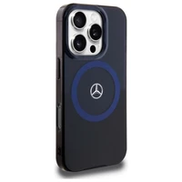 Mercedes MB divslāņu divkrāsu Magnētiskais viedtālruņa iPhone 16 Pro Max apvalks - zils