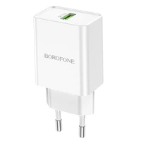 Lādētājs Borofone BN5 Jingrui - USB - QC 3.0 18W - balts