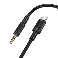 Borofone kabelis AUX BL25B Nice - C tipa savienotājs ar 3,5 mm jack ligzdu - 1 metrs melns