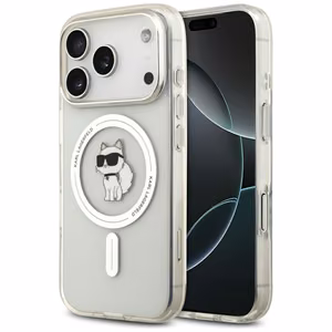 Karl Lagerfeld IML Choupette Magnētiskais MagSafe apvalks viedtālrunim iPhone 17 Pro Max - caurspīdīgs