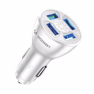 Wozinsky WCCAW 50W 4x USB-A QC automašīnas lādētājs - balts
