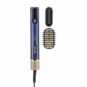 BaByliss AS6550E – 1500 W joniskā karstā gaisa matu veidošanas suka, 3 temperatūras līmeņi, zila / zelta