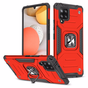 Wozinsky Ring Armor viedtālruņa apvalks ar statīvu izturīgs aizsargpārsegs Samsung Galaxy A42 5G sarkans