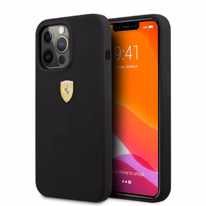 Ferrari FESSIHMP13LBK iPhone 13 Pro / 13 6.1 ciets apvalks silikona MagSafe melns