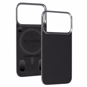Liavec Carbon Layer Magsafe Aramid Fiber maciņš priekš Iphone 17 Pro Max melns