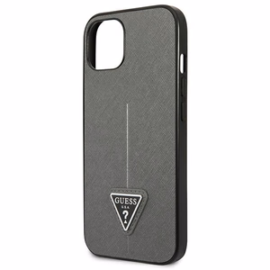 Guess SaffianoTriangle Logotips viedtālruņa apvalks iPhone 13 / 14 / 15 6.1" - sudraba