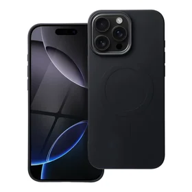 SILIKONA MAGNĒTISKAIS APVALKS (liels caurums) saderīgs ar MagSafe priekš IPHONE 16 Pro Max melns