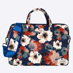 Wonder portfelis klēpjdatoram 15-16 collas zils un kamēlijas