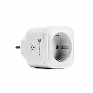 FORCELL F-ENERGY EU02 viedā kontaktligzda 230V ar WiFi, programmētāju un Tuya/Amazon Alexa atbalstu - balts