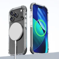 Rock Crystal Clear magnētiskā sērijas viedtālruņa apvalks Iphone 17 Pro Max caurspīdīgs-melns