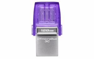 Kingston Technology DataTraveler microDuo 3C USB zibatmiņa 64 GB USB Type-A / USB Type-C 3.2 Gen 1 (3.1 Gen 1) violets, nerūsējošs tērauds