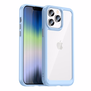 Outer Space viedtālruņa apvalks iPhone 14 Pro Max cietais apvalks ar gēla rāmi zila