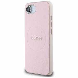 Guess Grained Ring MagSafe viedtālruņa apvalks iPhone 16e - rozā