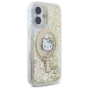 Hello Kitty Šķidrais Spīdums Fever Magnētiskais iPhone 16 Viedtālruņa apvalks - Zelta