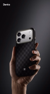 Чехол Benks Magnetic Armor Pro Grid Kevlar металлическая рамка 600D (Y070) для iPhone 17 Pro Max чёрный