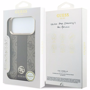 Maciņš IPHONE 18 Pro Max/17 Pro Max saderīgs ar MagSafe (Stripe Round and Classic Logos 4G) (krāsa: brūna)