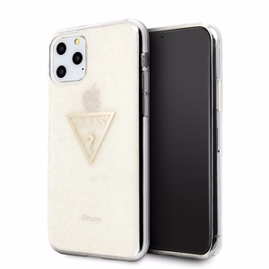 Guess GUHCN58SGTLGO iPhone 11 Pro zelta/ciets apvalks Glitter Triangle