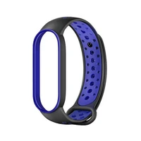 Beline siksniņa Design Mi Band 7/6/5 melns-zils /melns-zils