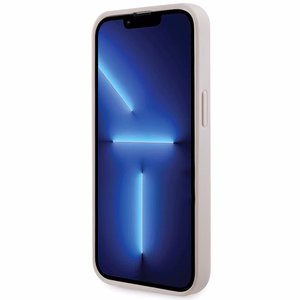 Guess GUHCP13LP4TDSCPP apvalks iPhone 13 Pro / 13 - rozā krustenisks 4G metāla logotips