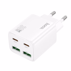 Зарядное устройство для телефона Hoco 2 x USB C + 2 x USB A QC3.0 PD 3A 30W N56 белое
