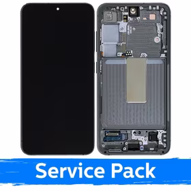 LCD Displejs Saderīgs ar Samsung S911 S23 Ar Frame / Zaļš / (Service Pack)
