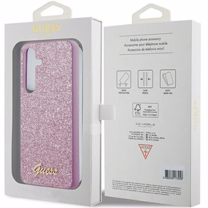Guess Glitter Script viedtālruņa apvalks Samsung Galaxy S24 - violeta