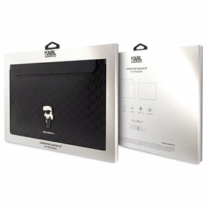 Karl Lagerfeld Saffiano Monogramma Ikonik apvalks 16" klēpjdatoram - melns