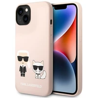 Karl Lagerfeld KLHMP14MSSKCI iPhone 14 Plus 6.7 "cietais apvalks gaiši rozā / gaiši rozā Silikona Karls & Choupette Magsafe