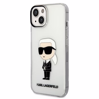Karl Lagerfeld Ikonik Karl viedtālruņa apvalks iPhone 14 Plus - caurspīdīgs
