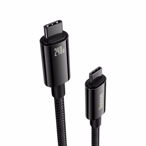 Baseus kabelis Tungsten PD USB-C - USB-C 1,0m melns 240W