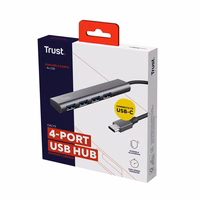 Trust Halyx USB 3.2 Gen 1 Type-A 5 Mbit/s sadalītājs pelēks