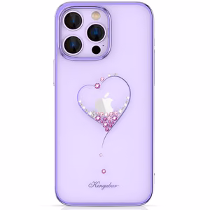 Kingxbar Wish Series silikonais viedtālruņa apvalks iPhone 14 Plus ar Swarovski kristāliem violeta krāsā