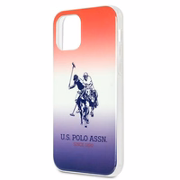 US Polo Assn. Gradient Pattern Collection iPhone 12 mini viedtālruņa apvalks - sarkans un zils