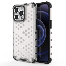 Honeycomb Case bruņu vāks ar TPU buferi iPhone 13 Pro caurspīdīgs