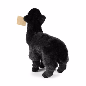 Rappa videi draudzīga reālistiska melnas lamas plīša rotaļlieta, 23 cm