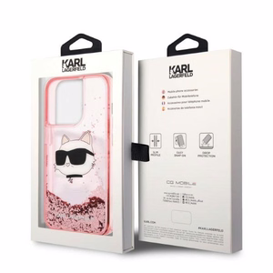 Karl Lagerfeld KLHCP14XLNCHCP iPhone 14 Pro Max 6.7" rozā/rozā kietais apvalks Glitter Choupette Head