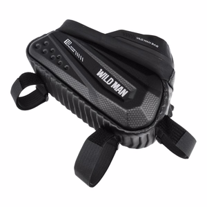 WILDMAN ceļojumu soma velosipēda rāmim ar rāvējslēdzēju, 1,2L (4 "- 7"), ES10, melna