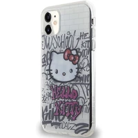 Hello Kitty IML Kitty uz ķieģeļiem grafiti apvalks iPhone 11 / Xr - balta
