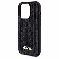 Guess Sequin Script Metal viedtālruņa apvalks iPhone 14 Pro Max – melns