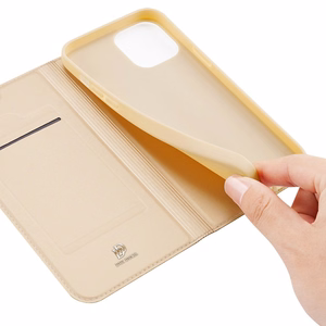 DUX DUCIS Skin Pro grāmatas stila apvalks iPhone 13 mini zeltains (m)
