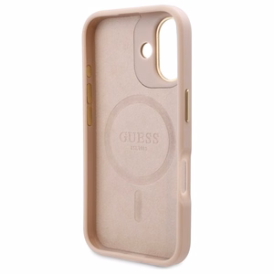 Guess 4G Logo Plate Magnētiskais viedtālruņa apvalks iPhone 16 - rozā