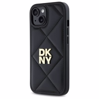 DKNY Quilted Stack Logo viedtālruņa apvalks iPhone 15 - melns