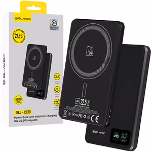 Blavec Внешний аккумулятор 5000mAh BJ-03 Ultra Slim 7,8mm - Type C - 22,5W магнитный MagSafe 3 в 1 (PBBJ03-MC5B) чёрный алюминий