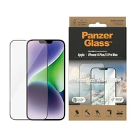 PanzerGlass īpaši plats antibakteriāls aizsargstikls ar atspīdumu filtru un pozicionētāju iPhone 14 Plus / 13 Pro Max