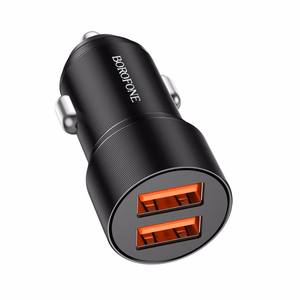 Auto lādētājs Borofone BZ19B 2xUSB-A QC3.0 36W melns