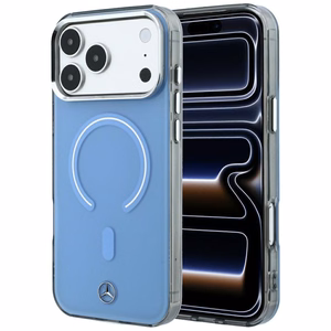 Mercedes Double Layer Iconic Logo vāciņš modelim iPhone 18 Pro Max / 17 Pro Max, saderīgs ar MagSafe – zils